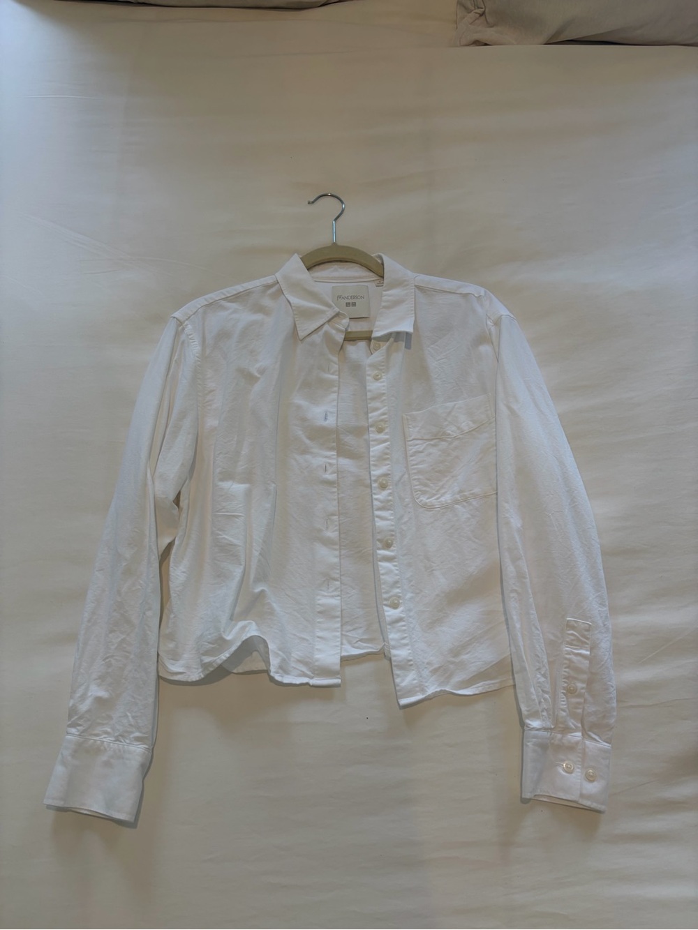 JW ANDERSON White Cropped Button-Down Shirt